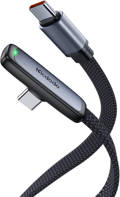 mcdodo USB C USB C Charging Cable 1.2M PD 3.0 PPS USB-C Cable 90 Degree 5A/20V Compatible with iPhone 15 Pro Max, M2 MacBook Pro/Air iPad Pro 2021 iPad Air 5 Galaxy