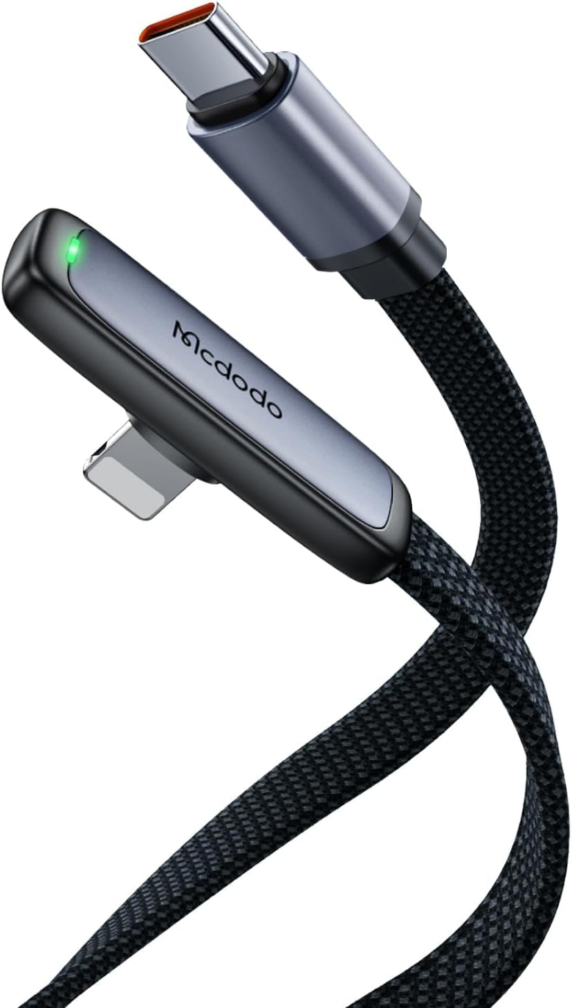 mcdodo USB C USB C Charging Cable 1.2M PD 3.0 PPS USB-C Cable 90 Degree 5A/20V Compatible with iPhone 15 Pro Max, M2 MacBook Pro/Air iPad Pro 2021 iPad Air 5 Galaxy