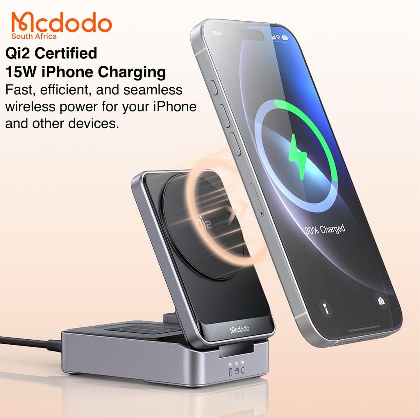 Mcdodo CH-5192 15W MagQ Qi2 3in1 Foldable Wireless Charging Stand