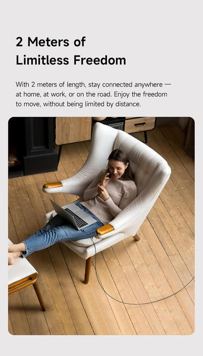 mcdodo USB C to Mag Safe 3 Cable 2m 140W Magnetic Charging Cable for 2024 MacBook Pro 14"/16" M4 2025 MacBook Air 13"/15" M4, Fast Charging (USB C to MagSafe 3-Black)