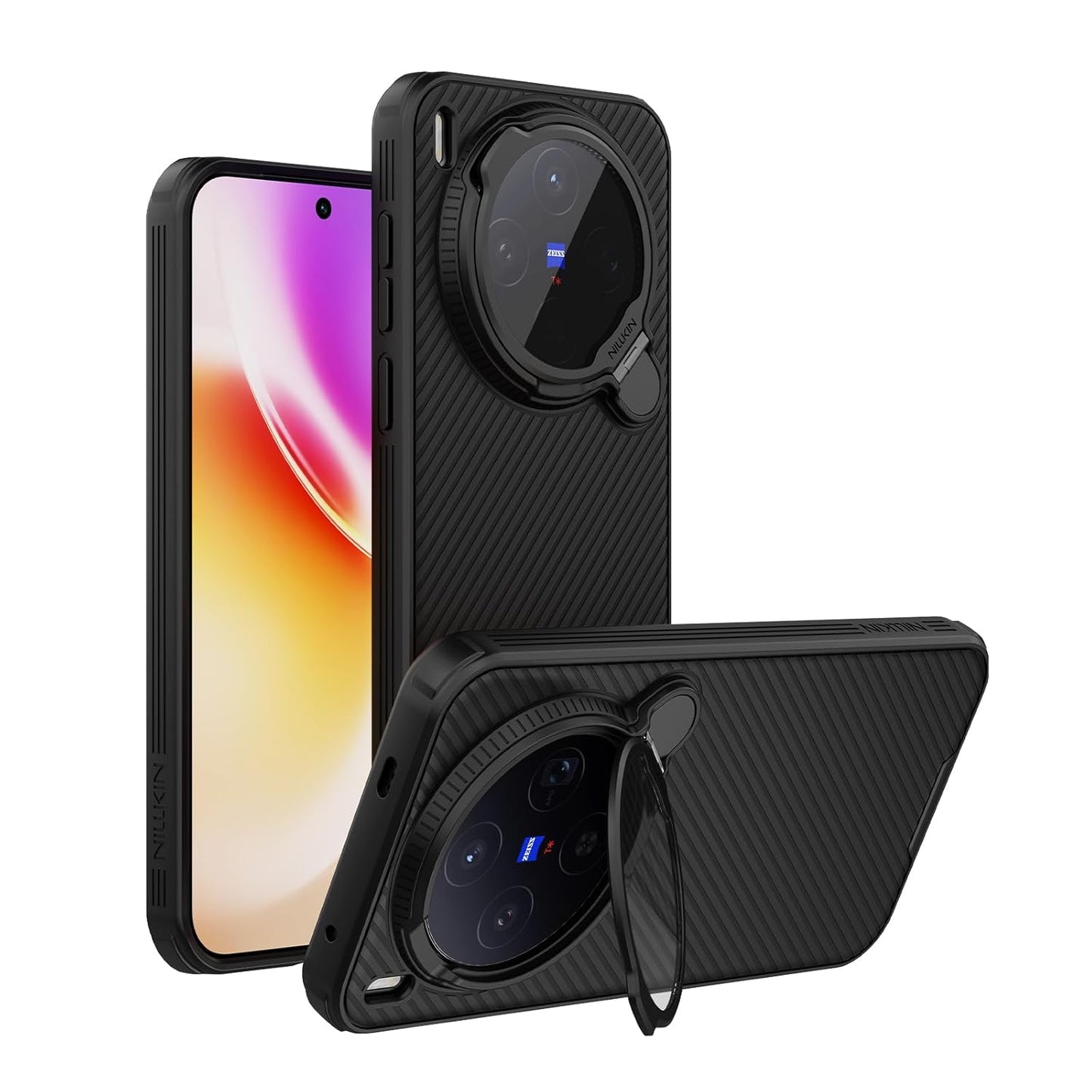 PRITO for Vivo X300 PRO (x300pro) Case with Camera Cover, Compatible with MagSafe, Full Camera Protection, Shockproof Protective, Adjustable Kickstand, Case with Stand. (Black, X300-pro)