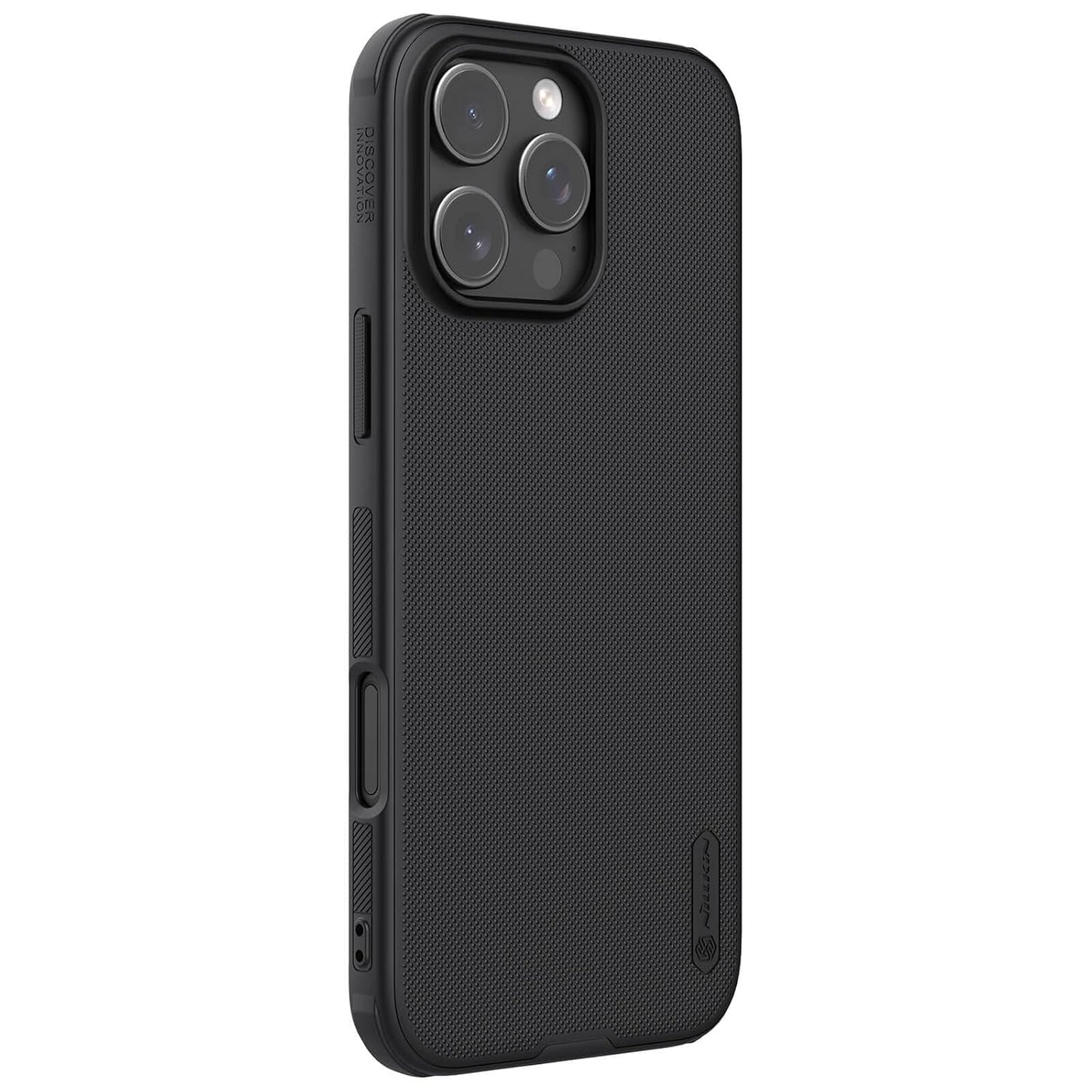 Nillkin Case for Apple iPhone 16 Pro Super Frosted Shield Pro Hard Back Soft Border (PC + TPU) Shock Absorb Cover Raised Bezel Camera Protect PC Without Logo Cut Black Color