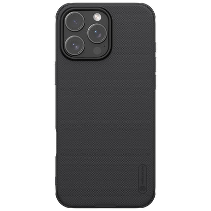 Nillkin Case for Apple iPhone 16 Pro Super Frosted Shield Pro Hard Back Soft Border (PC + TPU) Shock Absorb Cover Raised Bezel Camera Protect PC Without Logo Cut Black Color