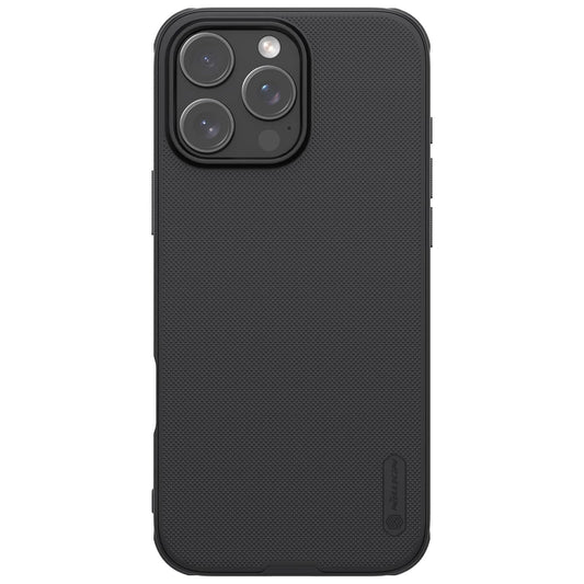 Nillkin Case for Apple iPhone 16 Pro Super Frosted Shield Pro Hard Back Soft Border (PC + TPU) Shock Absorb Cover Raised Bezel Camera Protect PC Without Logo Cut Black Color