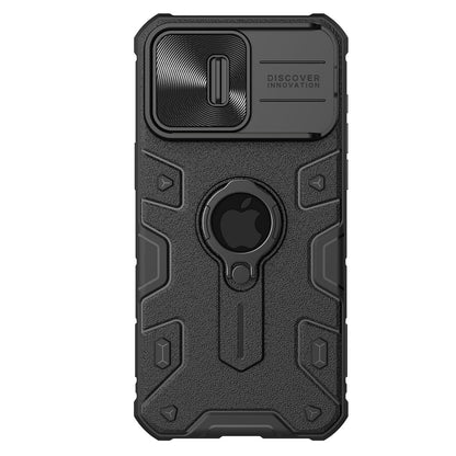 Nillkin Case for Apple iPhone 15 Pro (6.1" Inch) CamShield Armor Military Grade Camera Close & Open Double Layered Protection TPU + PC Finish with Kickstand Black Color