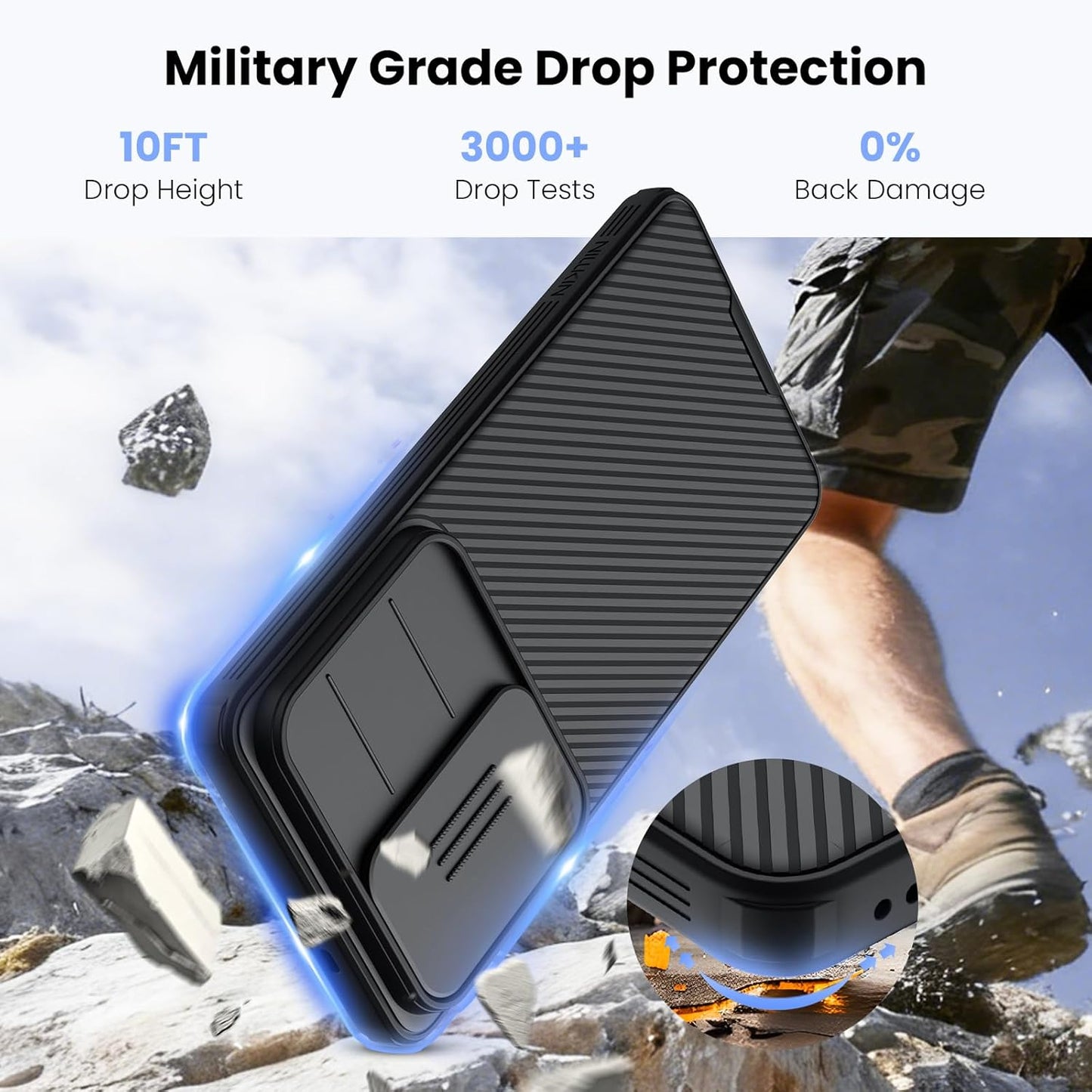 Nilkin® Classic Series for Samsung S26 Ultra Case with Camera Cover, [Camera Lens Protector] [Scratch-Resistant] [360 Full Protection] Shockproof Slim Phone Case (Black, S26Ultra)