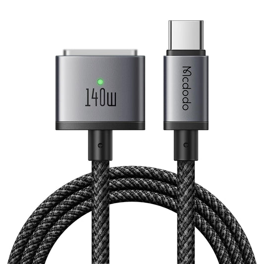 Mcdodo 140W USB-C to Magnetic 3 Cable, Compatible with MacBook Pro 2021 M1 Pro & Max Chip 14" 16", MacBook Air 2022 M2, MacBook Pro 2023 M2 Pro & Max Chip 14" 16", Safe 3 Cable for MacBook - 6.6ft