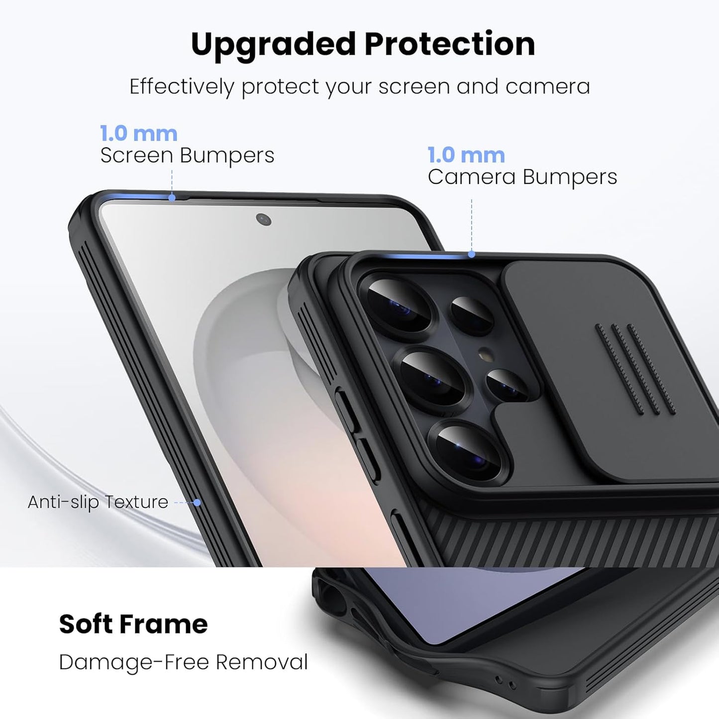 Nilkin® Classic Series for Samsung S26 Ultra Case with Camera Cover, [Camera Lens Protector] [Scratch-Resistant] [360 Full Protection] Shockproof Slim Phone Case (Black, S26Ultra)